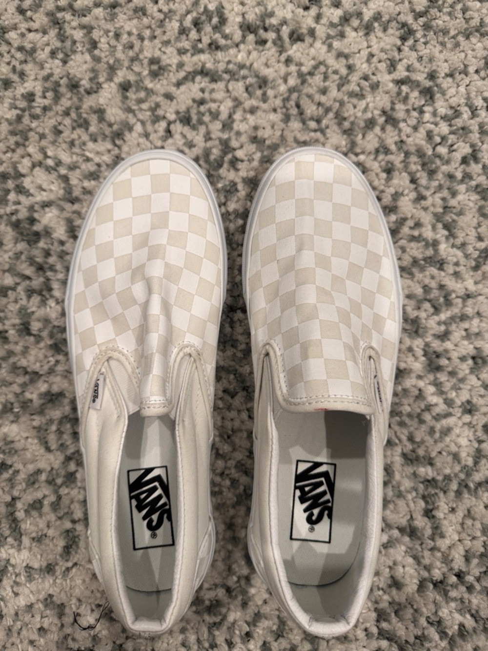 Vans White Canvas Slip-On Sneakers